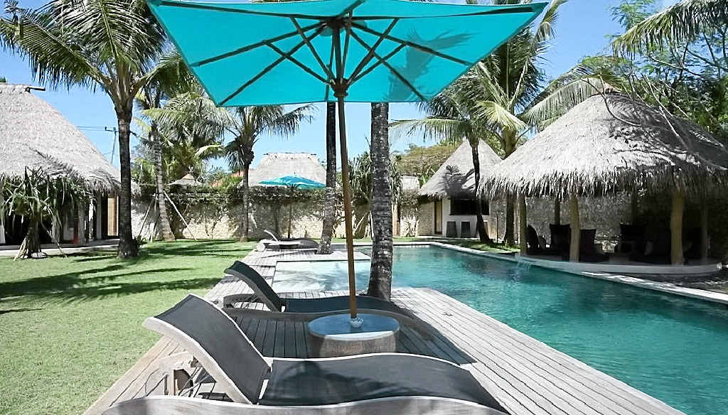 COOL BLUE: The stunning pool and tranquil surrounds at Acacia Villas in Bingin, Bali. COOL BLUE: The stunning pool and tranquil surrounds at Acacia Villas in Bingin, Bali.